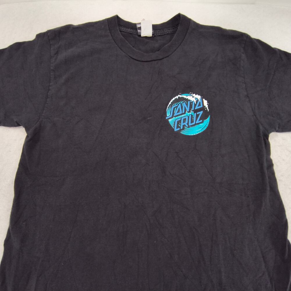 Santa Cruz Crew Neck Short Sleeve Graphic Shirt Mens Size Medium M Black